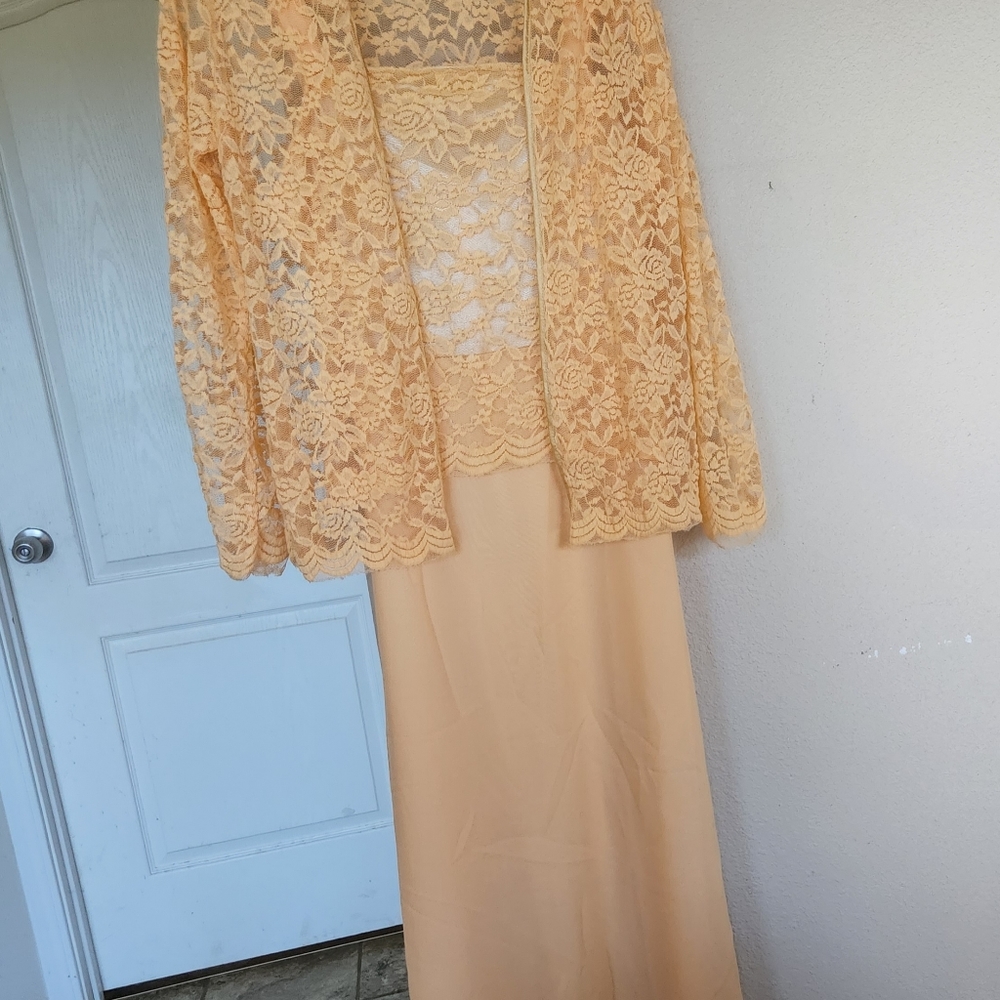 Medium Formal Dress orange creme color